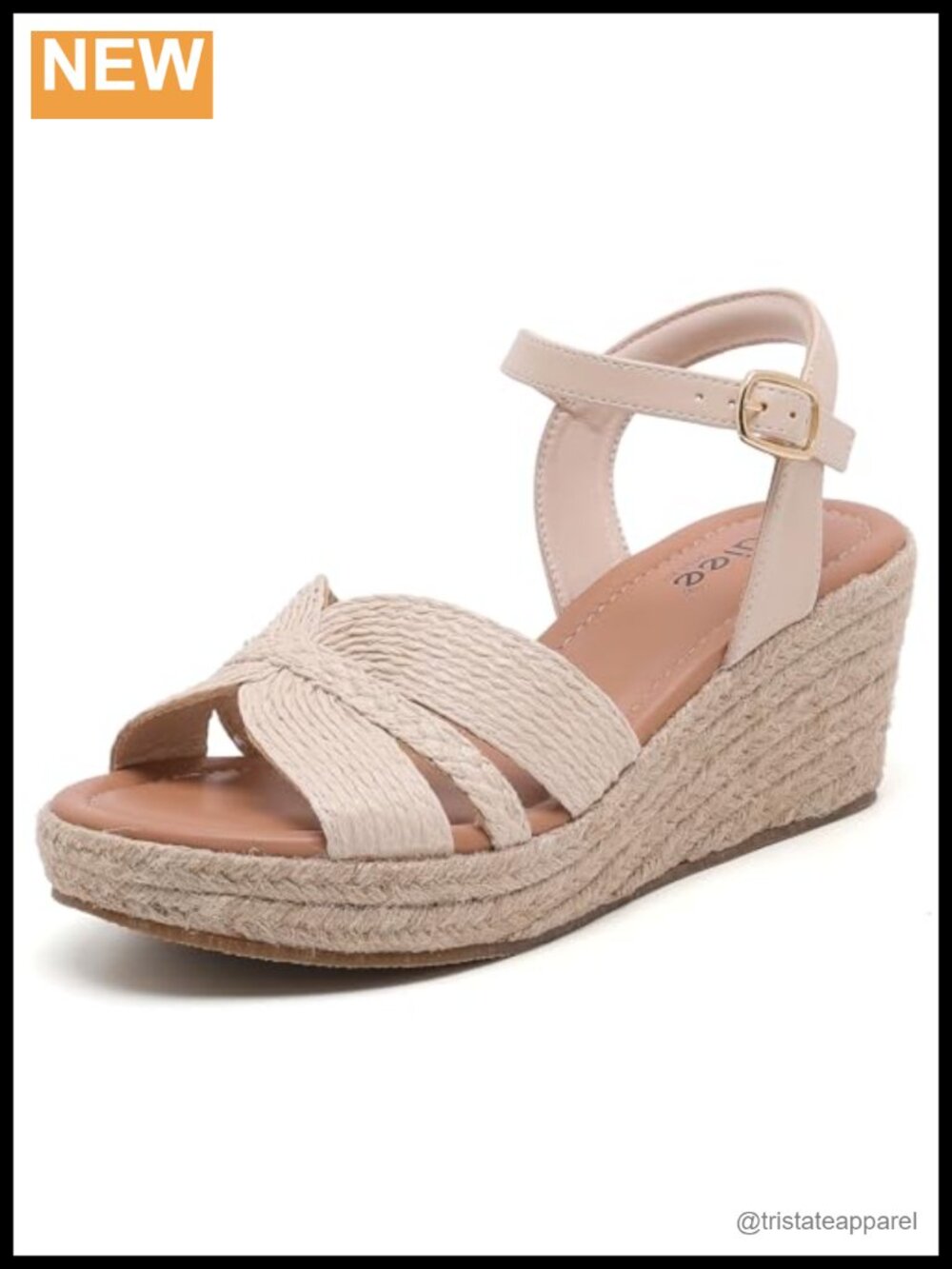 Wide Width Wedge Sandals with Platform, Espadrille Style, Memory Foam, Faux